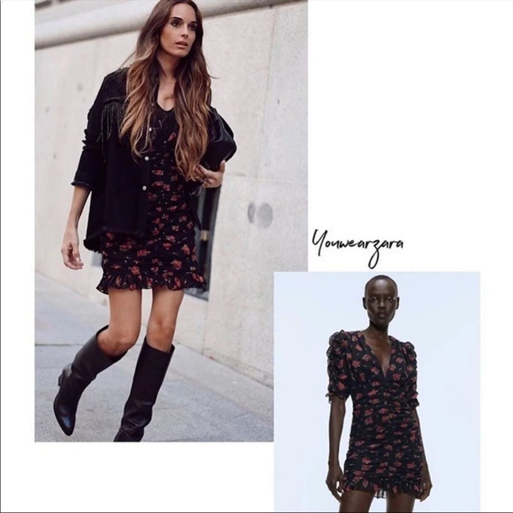 Zara PRINTED ROSES DRESS - Picture 3 of 16